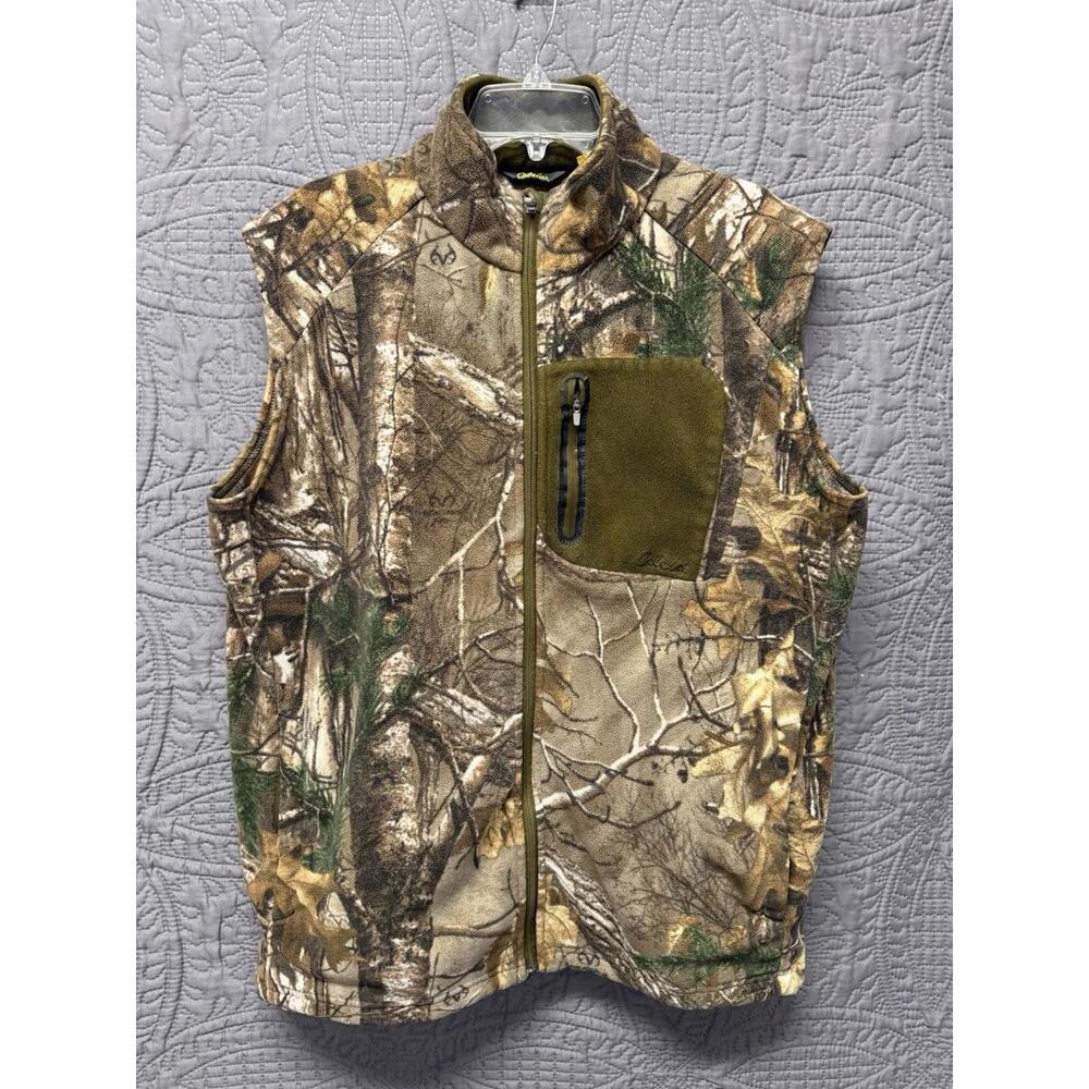 Cabela's Realtree Xtra‎ Men's Fleece Hunting Vest Sz L Camo Full Zip Camouflage